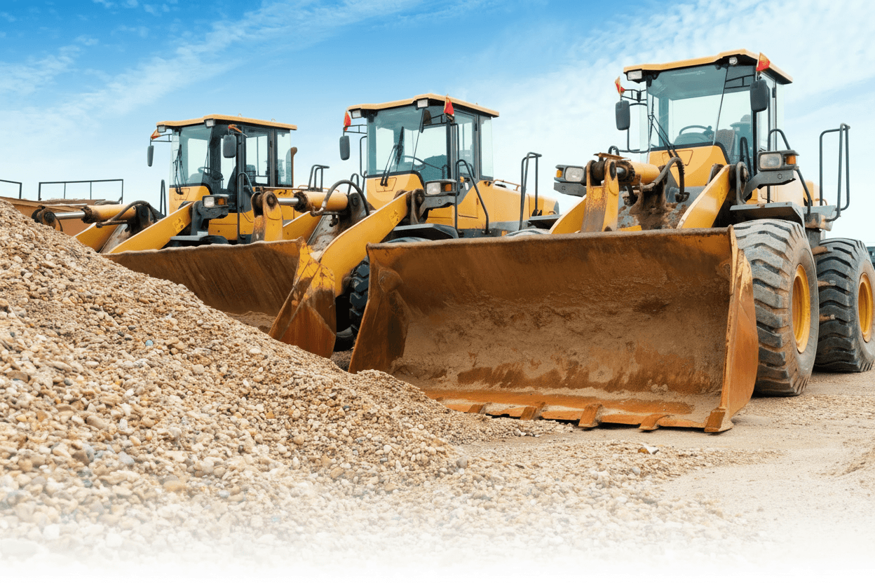 Cargadores frontales en faena